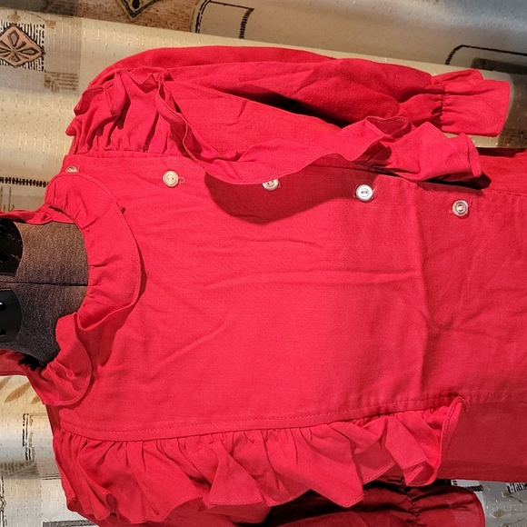 Vintage Bolts Red Ruffle Top - Picture 8 of 11
